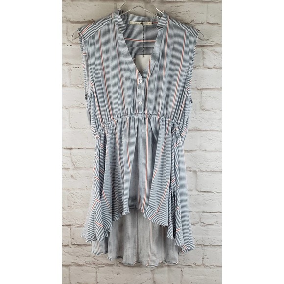 Ellison Women's Striped Sleeveless Blouse ~ Size Medium ~ NWT / New with Tags - Picture 6 of 11